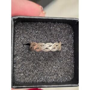 Antique Sterling Silver Braided Pattern Ring‎ Size 6